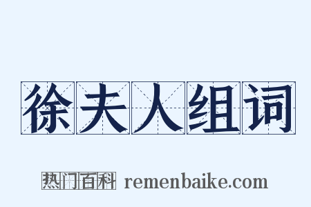 徐夫人组词是什么意思的图片